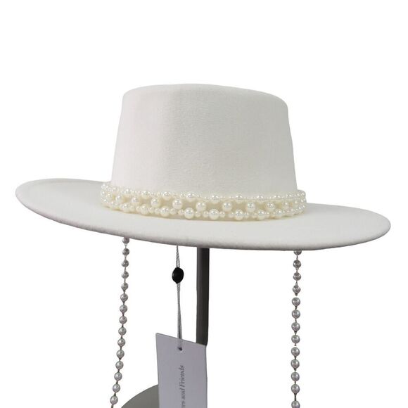 NEW Lovers and Friends Women White Pearl Embellished Hat main image 6